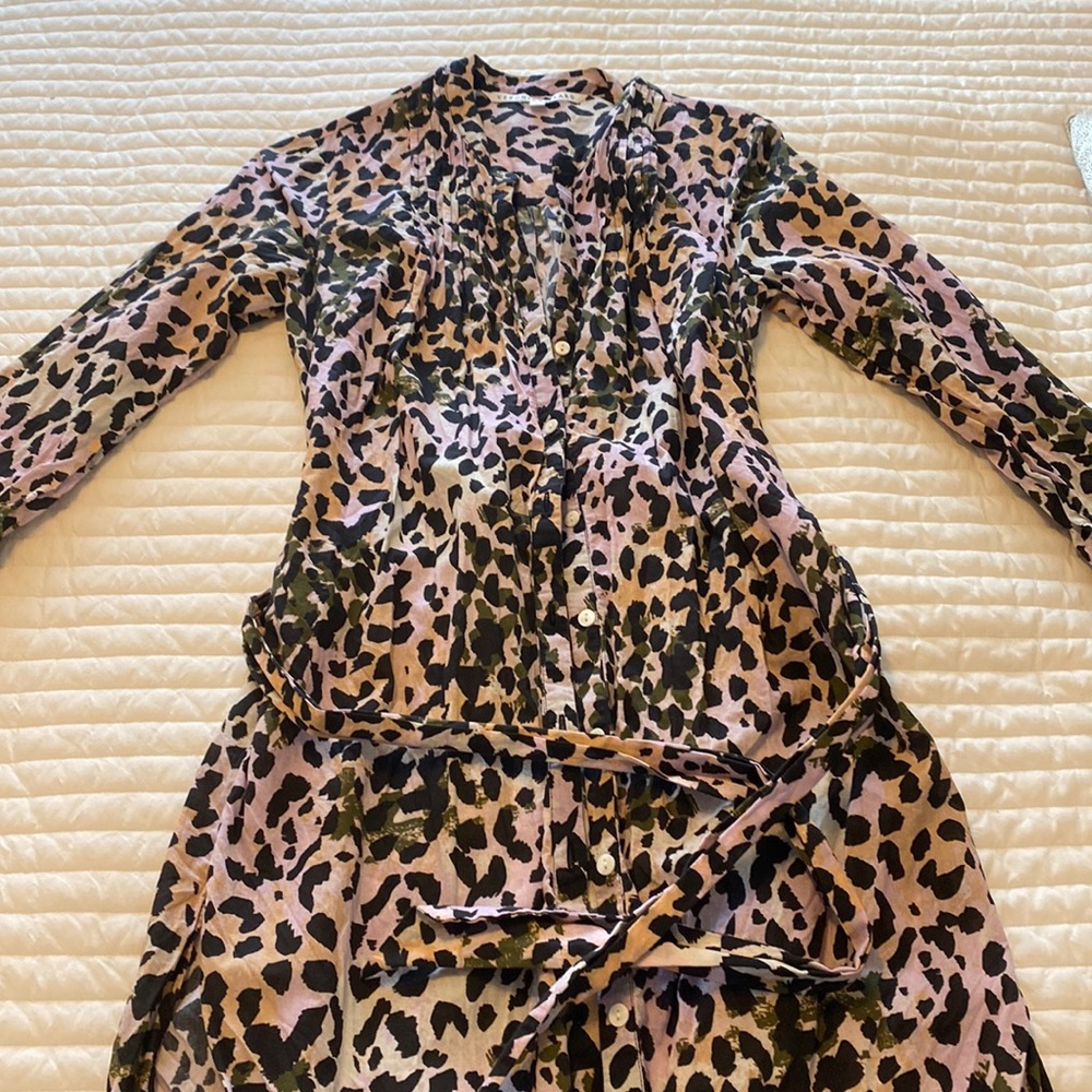 Veronica Beard Watercolor Leopard Print Dress Size Small